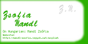 zsofia mandl business card